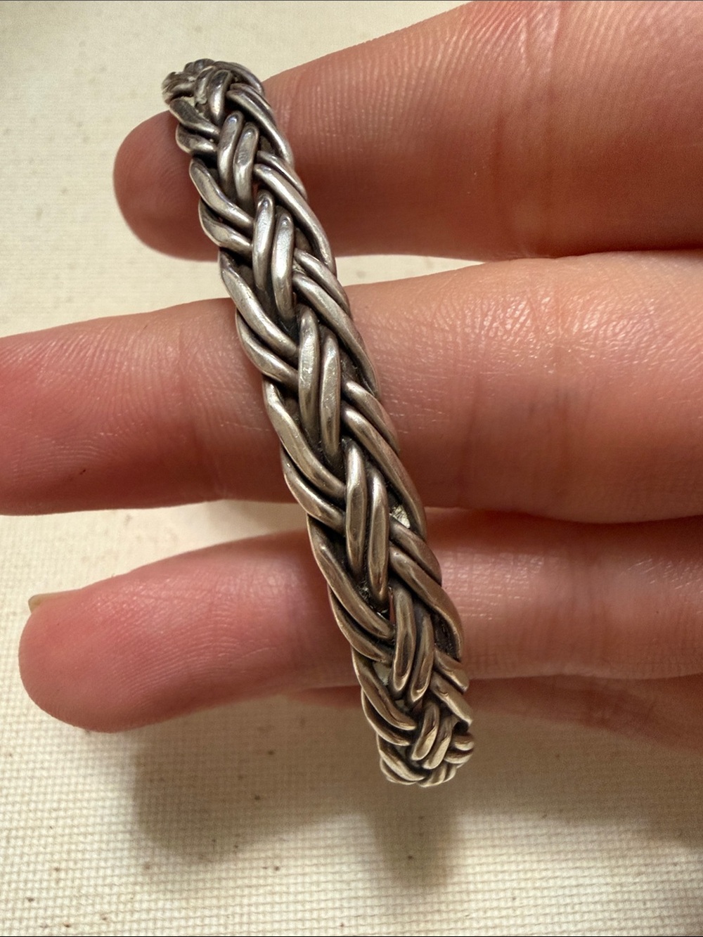 Sterling Silver Braided Statement Bracelet